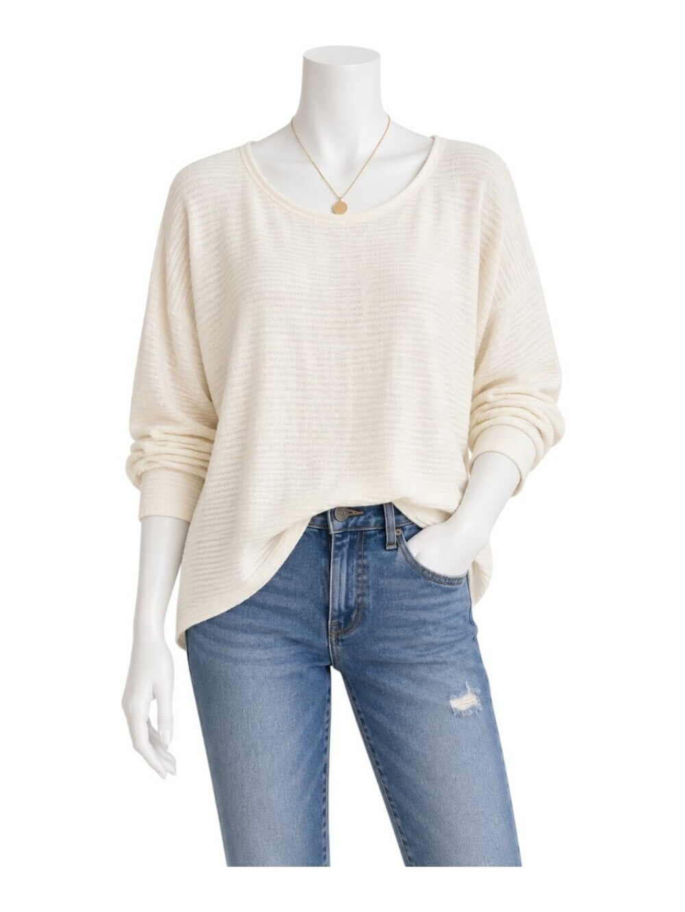 Women's Cyrus White Knit Sweater Size L